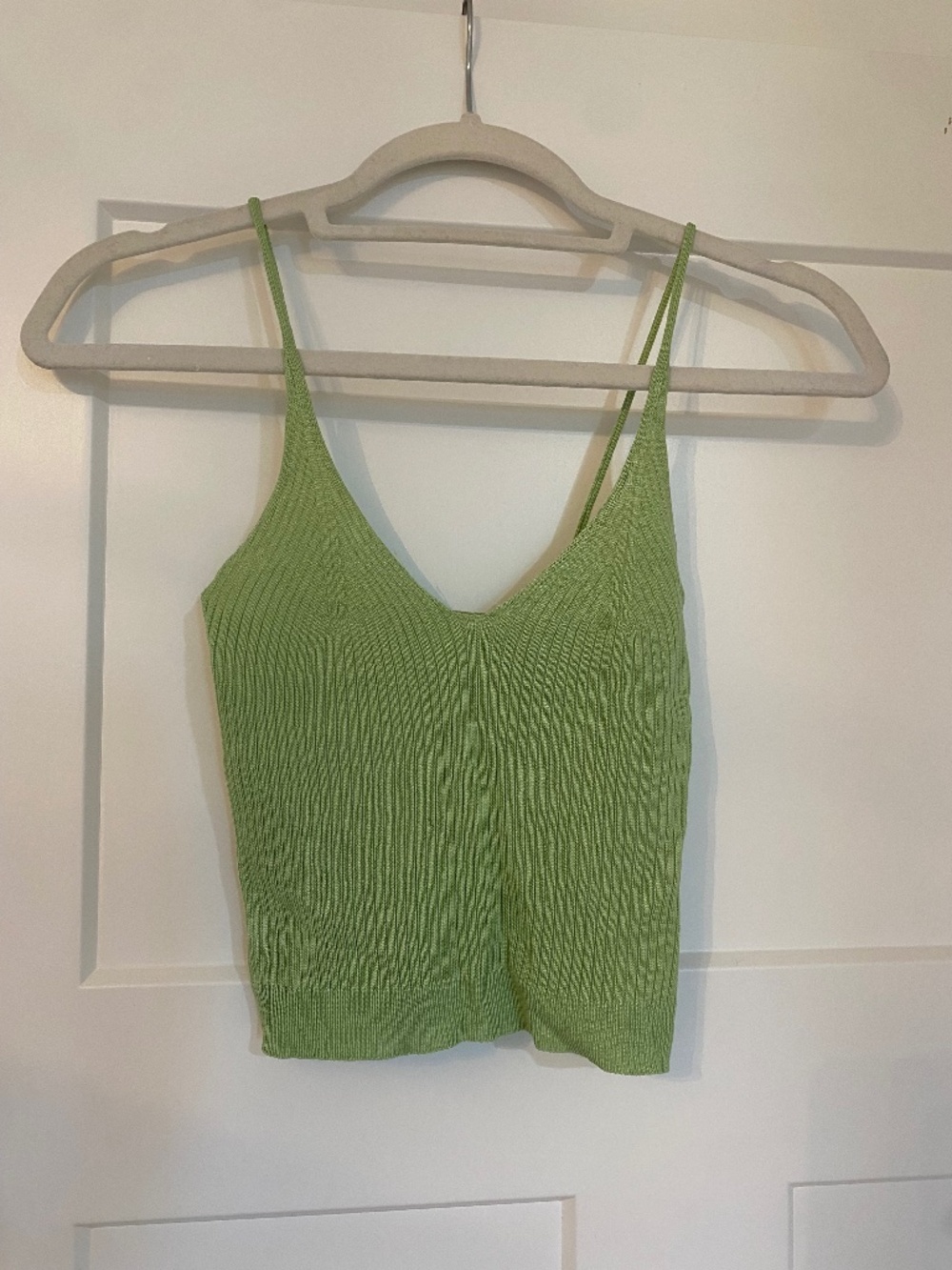 Women’s Green Crochet Crop Tank Top Size Small